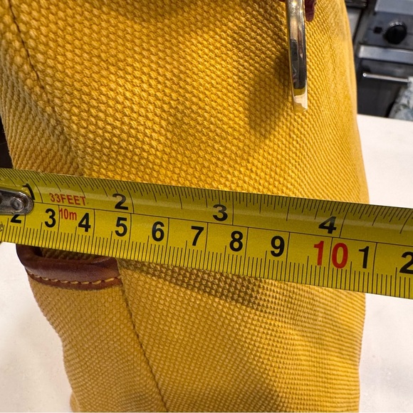 Dooney & Bourke “Florentine” Shoulder Bag Yellow Canvas & Leather EUC - Picture 13 of 16